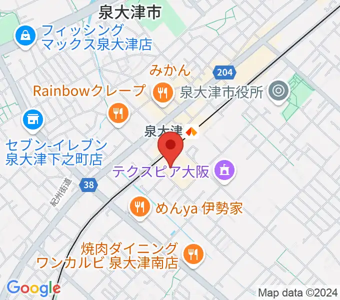 アルザ泉大津センター ヤマハミュージックの地図