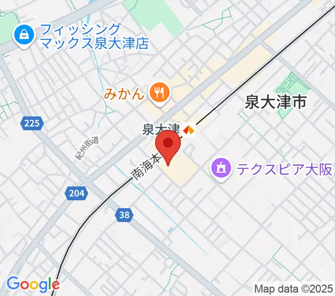アルザ泉大津センター ヤマハミュージックの地図