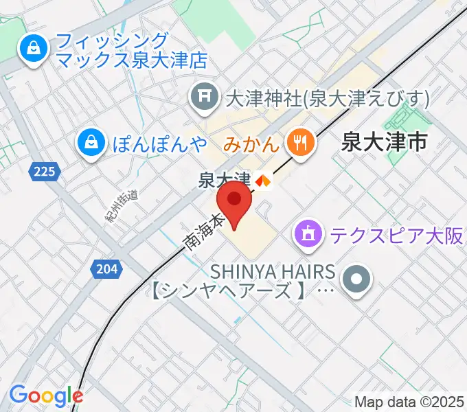 アルザ泉大津センター ヤマハミュージックの地図