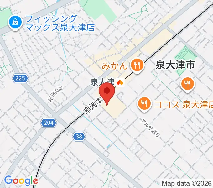 アルザ泉大津センター ヤマハミュージックの地図