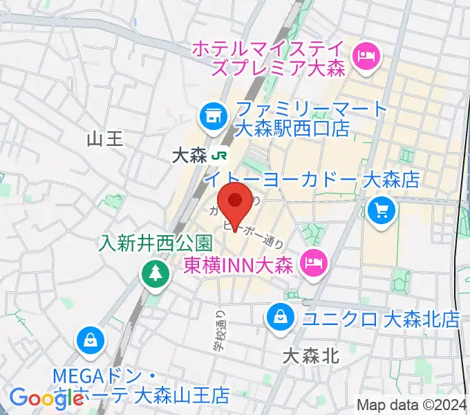 スター楽器大森センターの地図