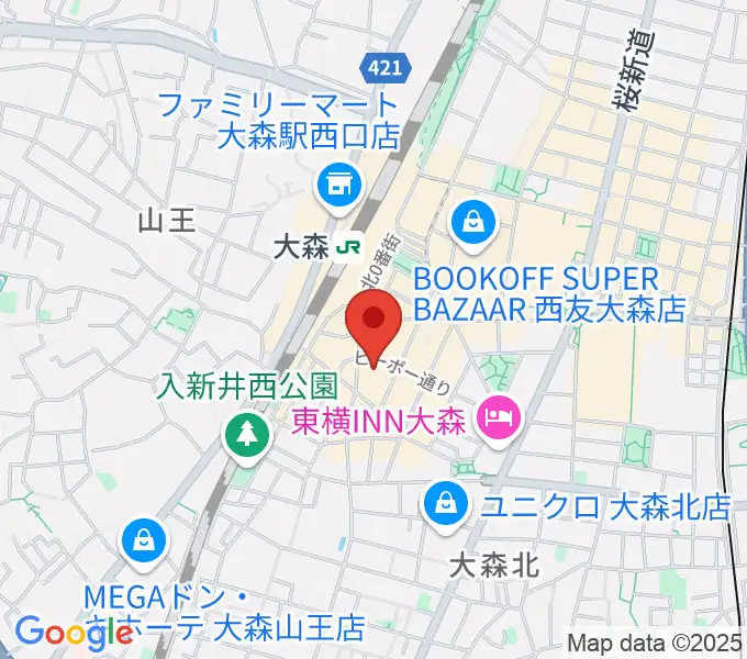 スター楽器大森センターの地図