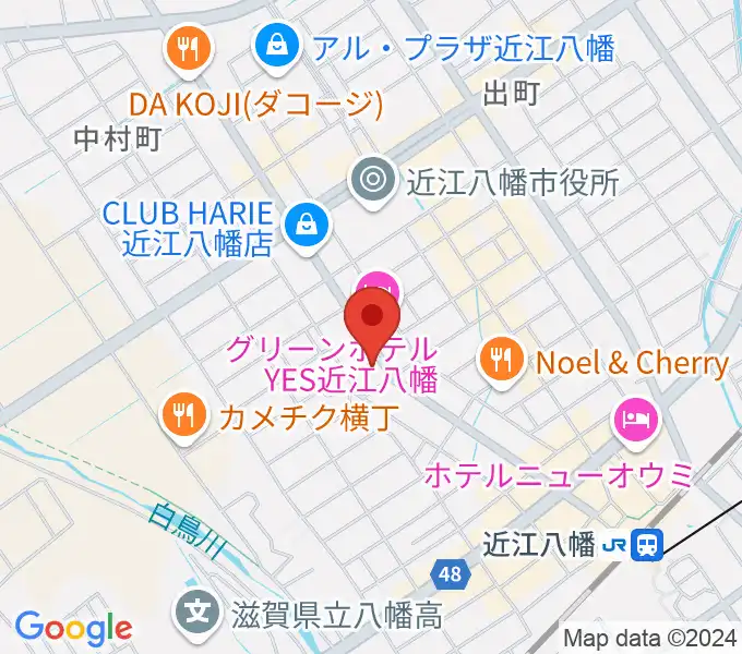 石岡楽器の地図