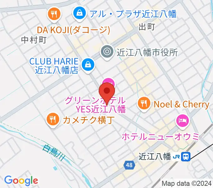 石岡楽器の地図