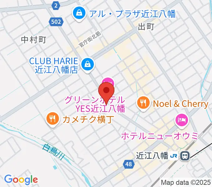 石岡楽器の地図