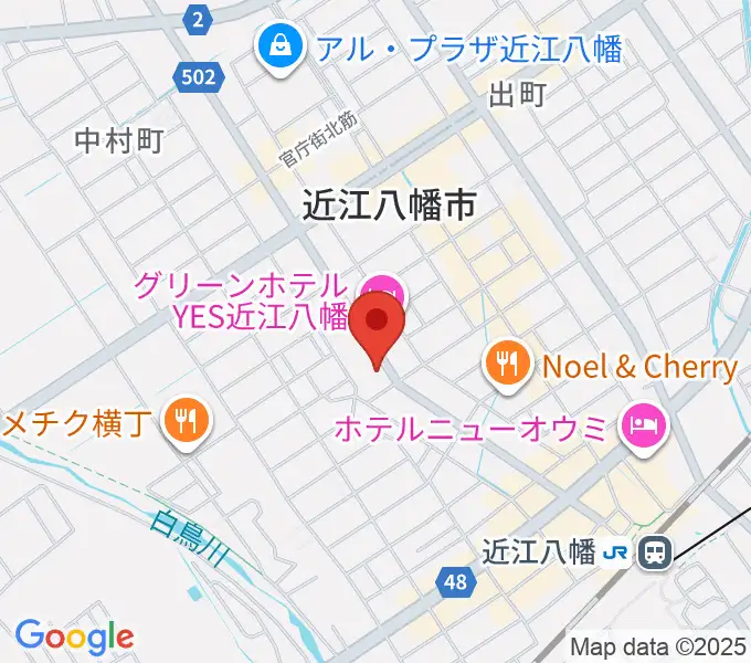 石岡楽器の地図