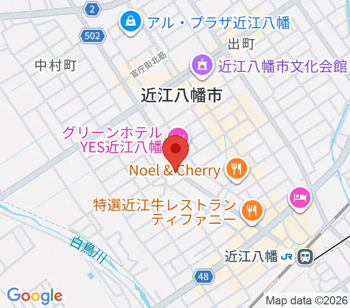 石岡楽器の地図