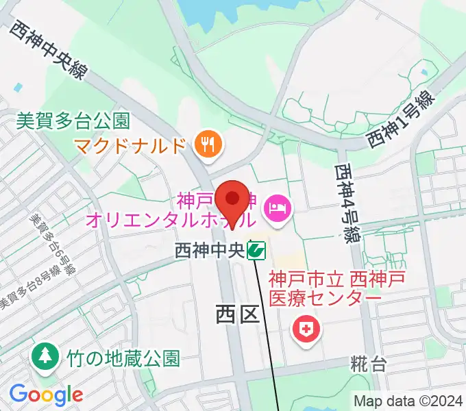 西神中央センター ヤマハミュージックの地図