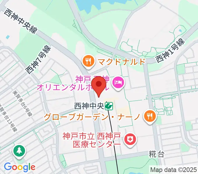 西神中央センター ヤマハミュージックの地図