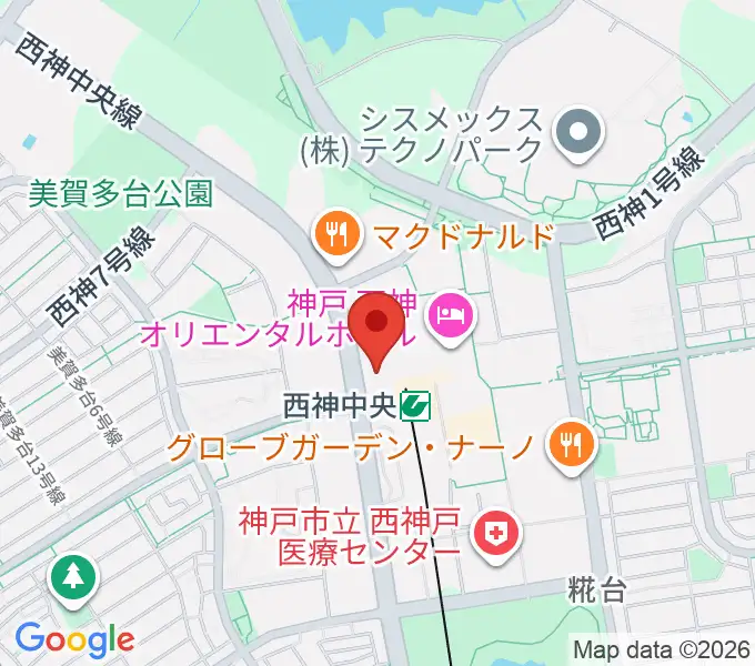 西神中央センター ヤマハミュージックの地図