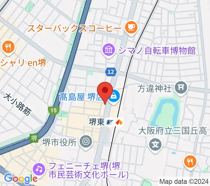 ヤマハミュージック 堺店の地図