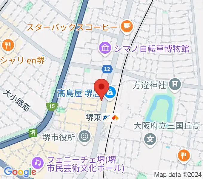 ヤマハミュージック 堺店の地図