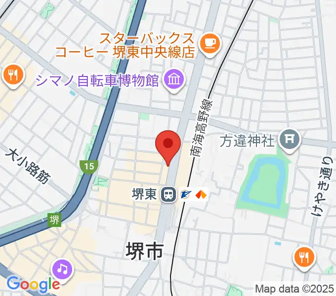 ヤマハミュージック 堺店の地図