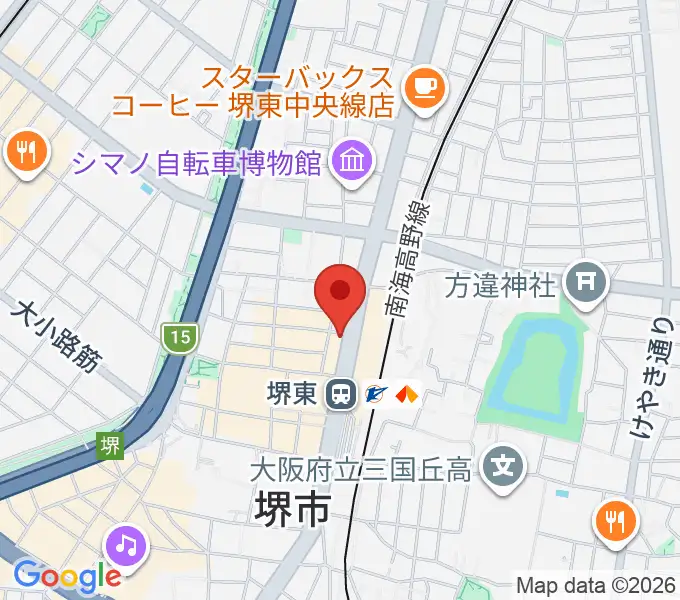 ヤマハミュージック 堺店の地図
