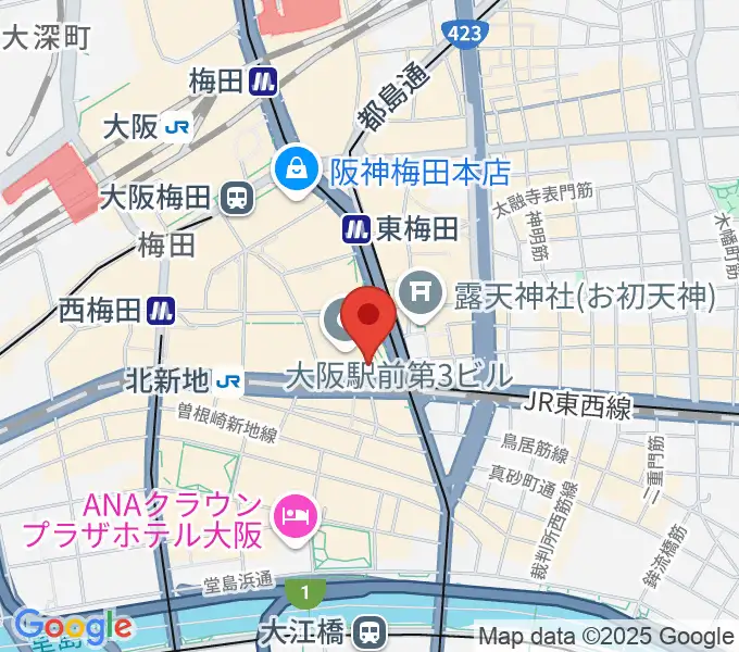カワイ梅田の地図