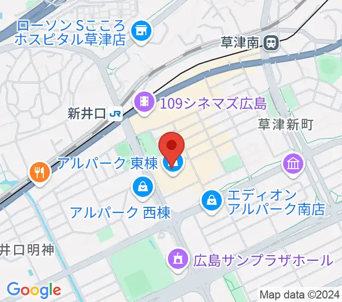 アルパークセンター ヤマハミュージックの地図