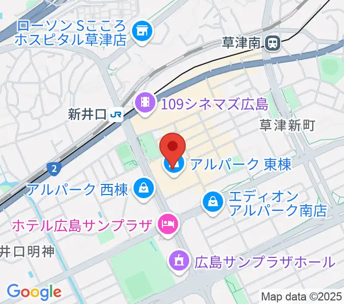 アルパークセンター ヤマハミュージックの地図