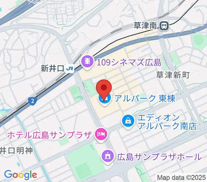 アルパークセンター ヤマハミュージックの地図