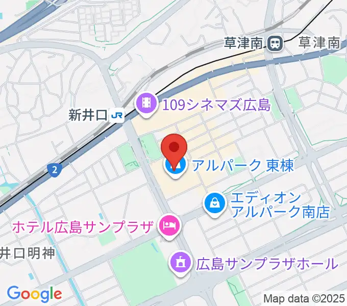 アルパークセンター ヤマハミュージックの地図