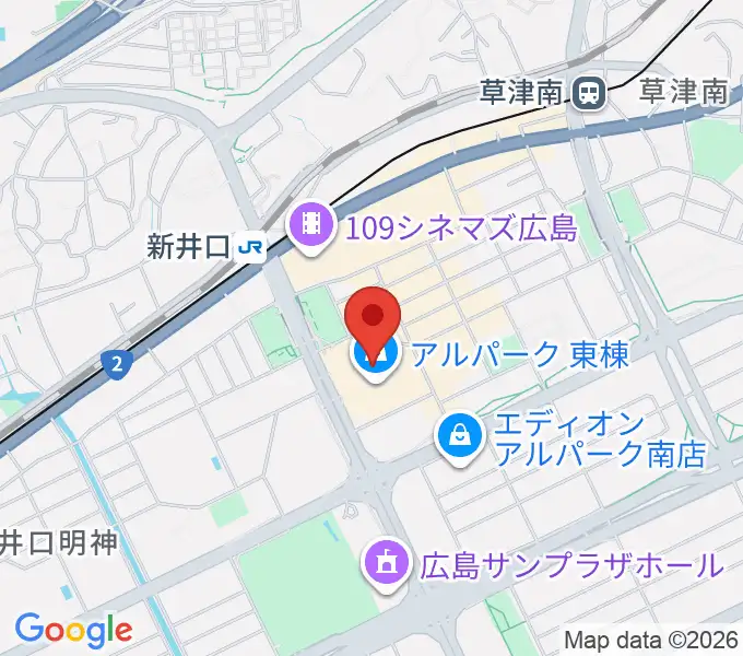 アルパークセンター ヤマハミュージックの地図