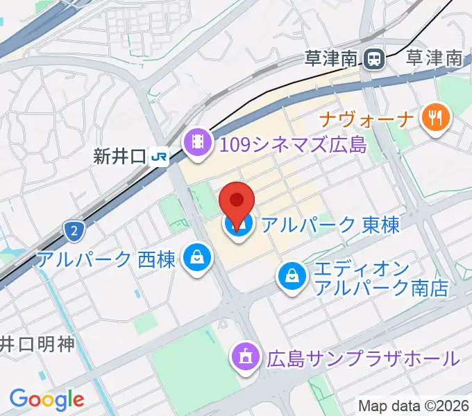 アルパークセンター ヤマハミュージックの地図