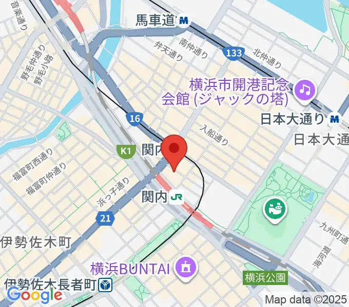 関内ヤンキースの地図