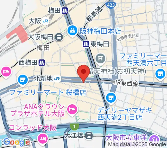 凛ミュージック 北新地音楽サロンの地図