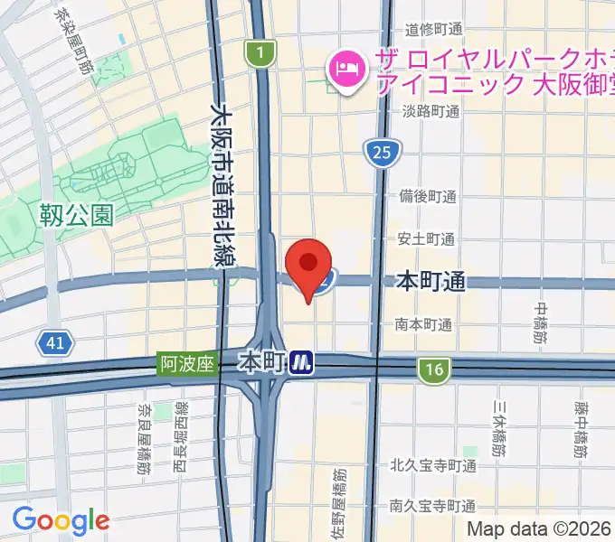 凛ミュージック 本町ピアノサロンの地図