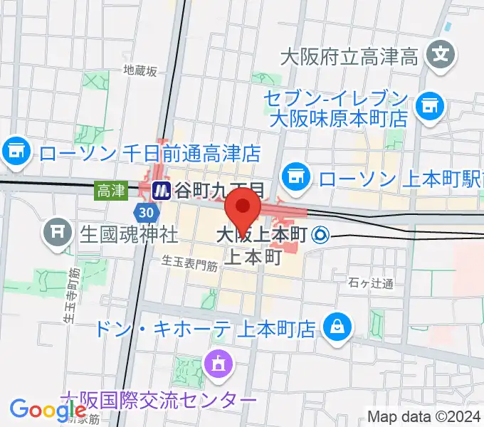 凛ミュージック 上本町ハイハイタウン教室の地図