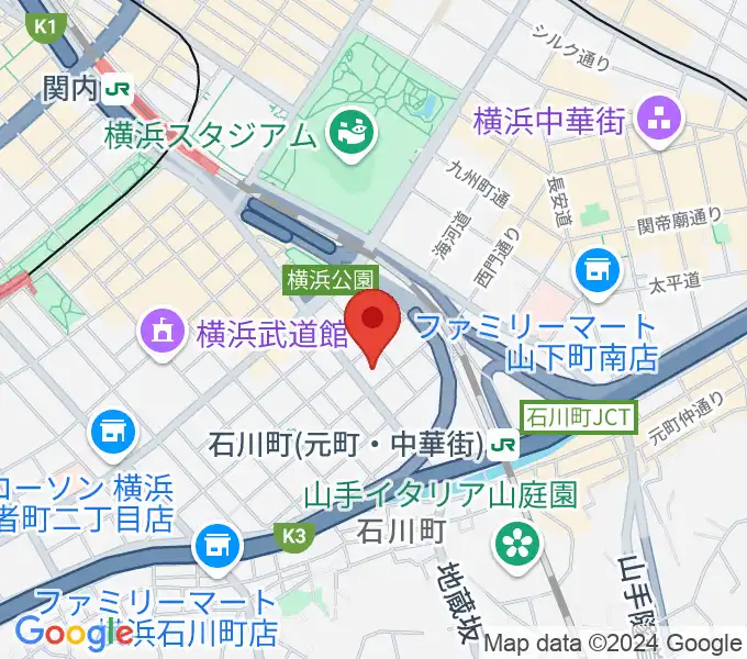 かながわ労働プラザ 音楽スタジオの地図