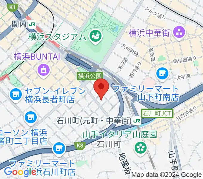 かながわ労働プラザ 音楽スタジオの地図