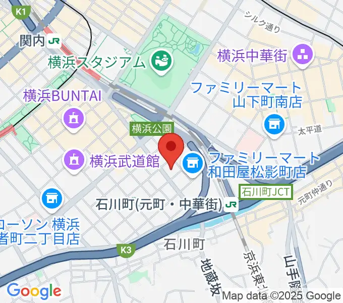 かながわ労働プラザ 音楽スタジオの地図