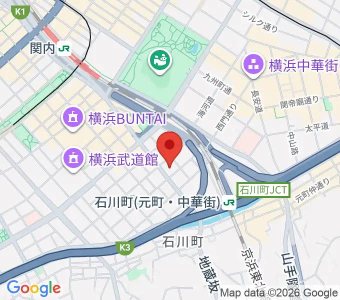 かながわ労働プラザ 音楽スタジオの地図