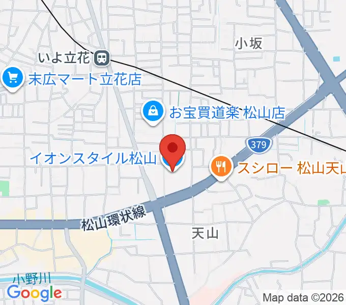 イオンスタイル松山センター ヤマハミュージックの地図