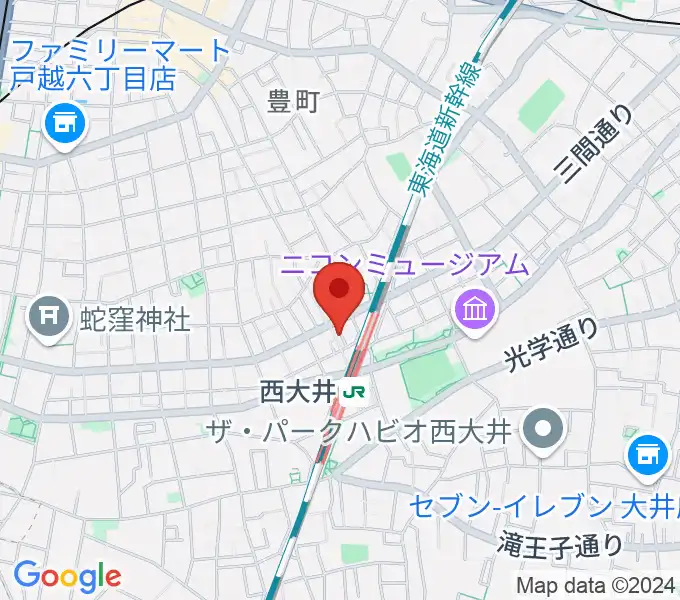 しながわギター教室の地図