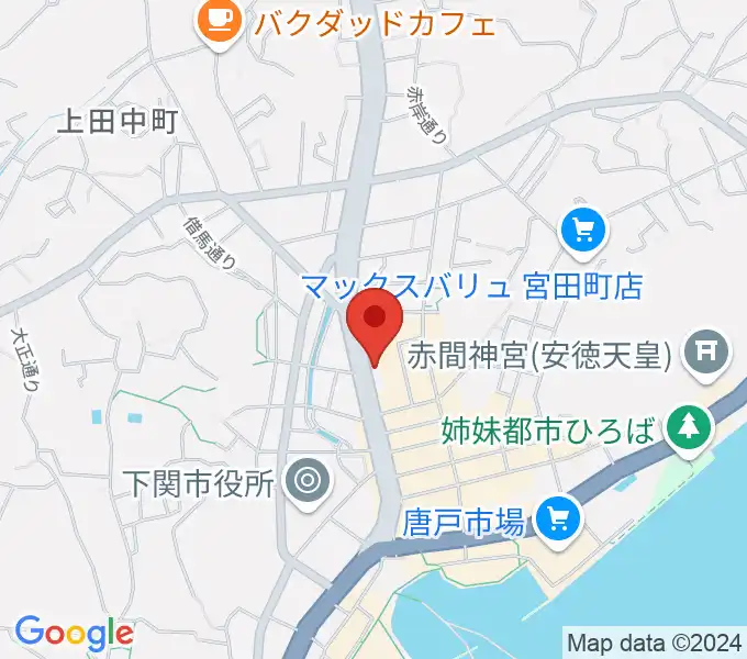 下関十字堂楽器店本店の地図