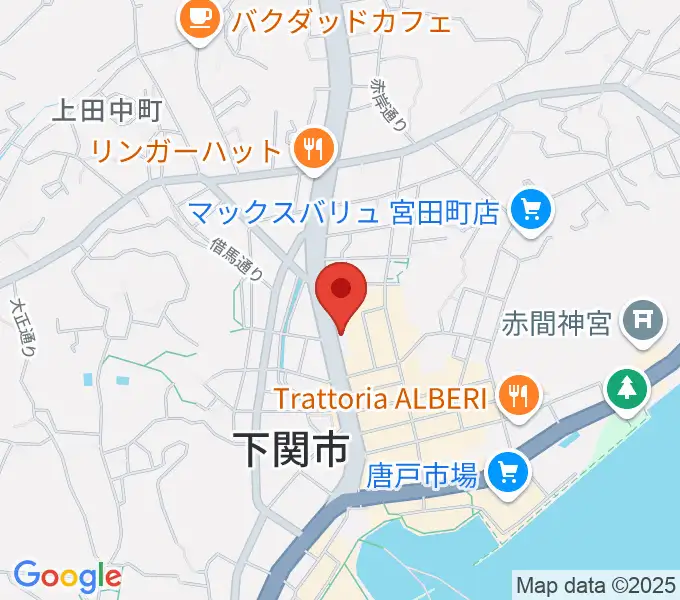 下関十字堂楽器店本店の地図