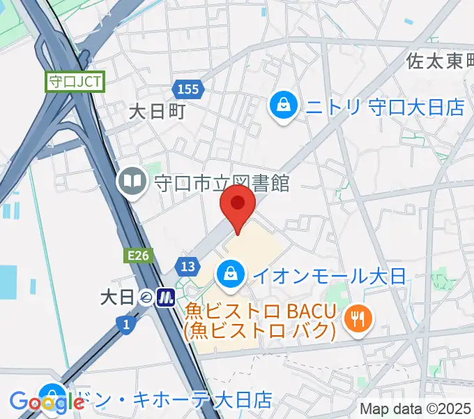 島村楽器 イオンモール大日店 の地図