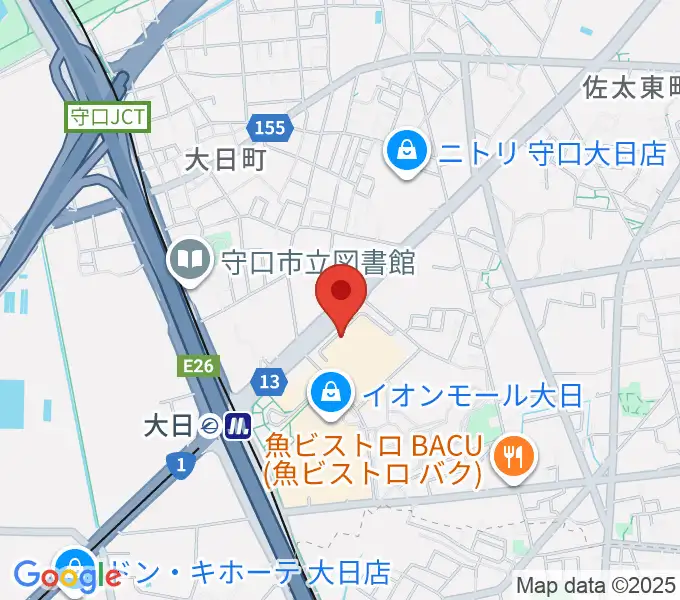 島村楽器 イオンモール大日店 の地図