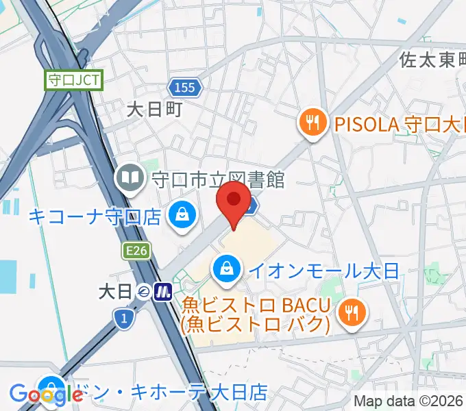 島村楽器 イオンモール大日店 の地図