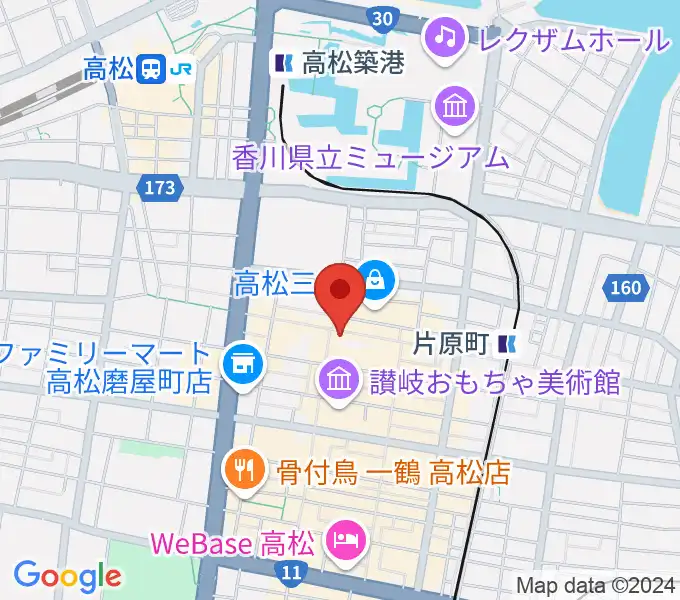 ミュージックアベニュー高松の地図