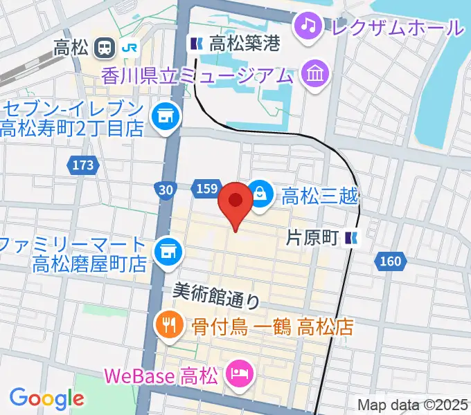 ミュージックアベニュー高松の地図