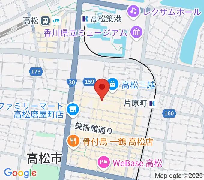 ミュージックアベニュー高松の地図