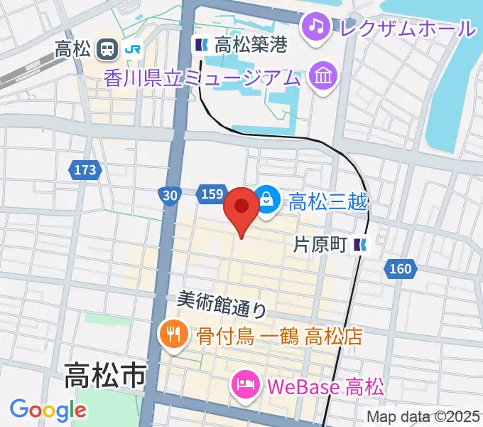 ミュージックアベニュー高松の地図