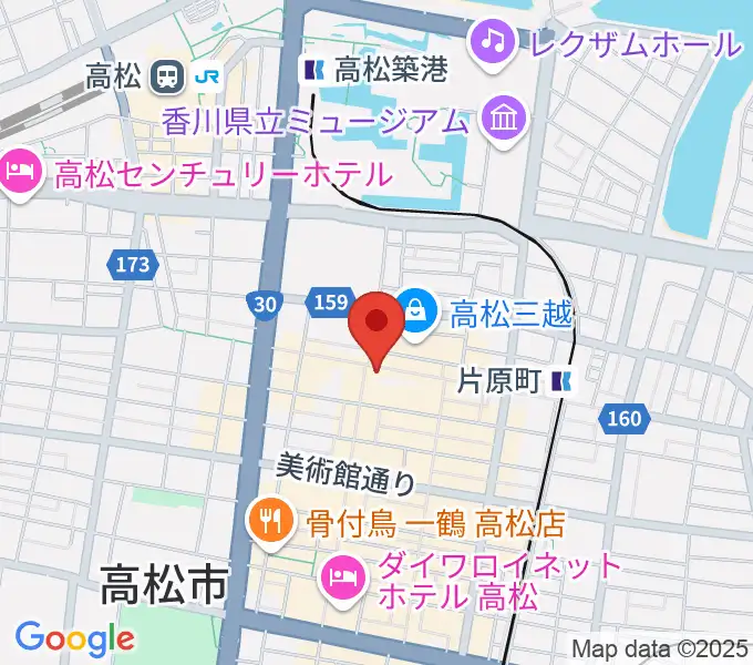 ミュージックアベニュー高松の地図