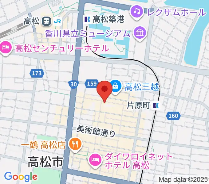 ミュージックアベニュー高松の地図