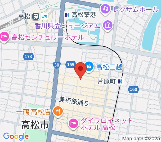 ミュージックアベニュー高松の地図
