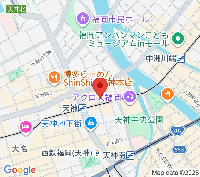天神センター ヤマハミュージックの地図