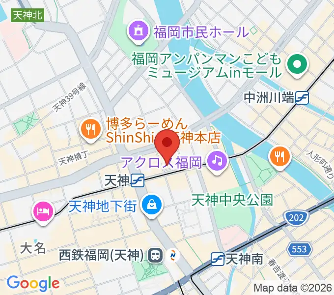 天神センター ヤマハミュージックの地図