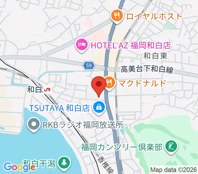 和白センター ヤマハミュージックの地図